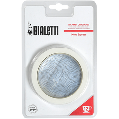 Набор для гейзерных кофеварок Bialetti на 12 чашек: 3 уплотнения + сито 0109746/UP, Bialetti
