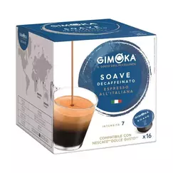 Капсулы формата Dolce Gusto, Espresso Soave, без кофеина, 16 капсул, Gimoka