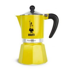 Гейзерная кофеварка Rainbow, 4982, на 3 чашки, желтая, Bialetti