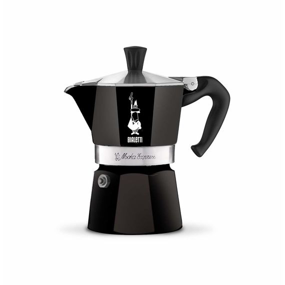 Гейзерная кофеварка MOKA EXPRESS black на 3 чашки 180 мл, черная, алюминий, Bialetti
