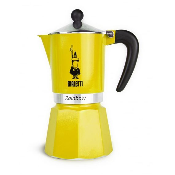 Гейзерная кофеварка Rainbow, 4983, на 6 чашек, желтая, Bialetti