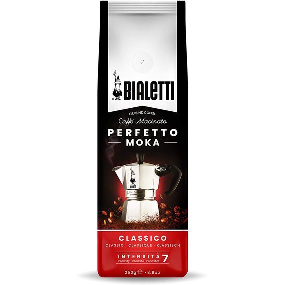 Кофе молотый Bialetti Perfetto Moka Classico, 250 г,  50% арабика, 50% Робуста, вакуумный пакет
