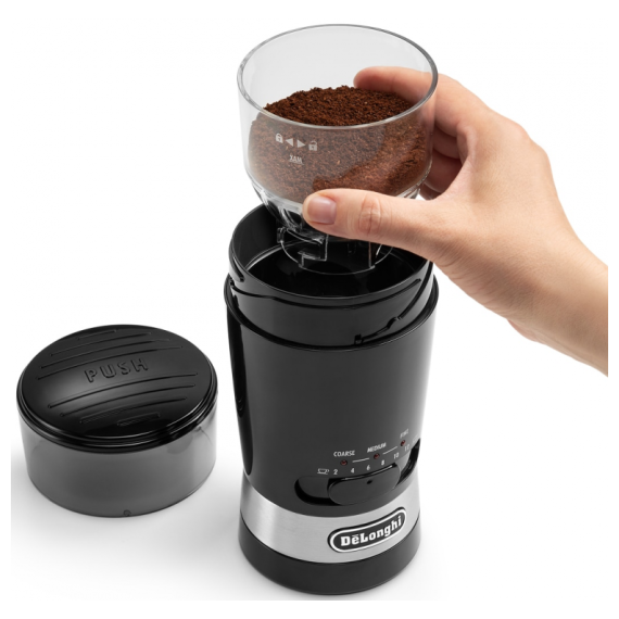 Кофемолка электрическая KG210, пластик, нержавеющая сталь, DeLonghi, изображение 5