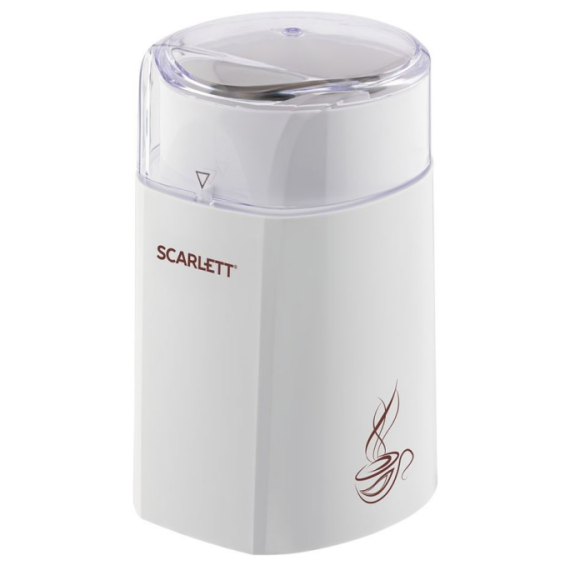 Кофемолка электрическая SC-CG44506, пластик, нержавеющая сталь, белая, Scarlett, изображение 3