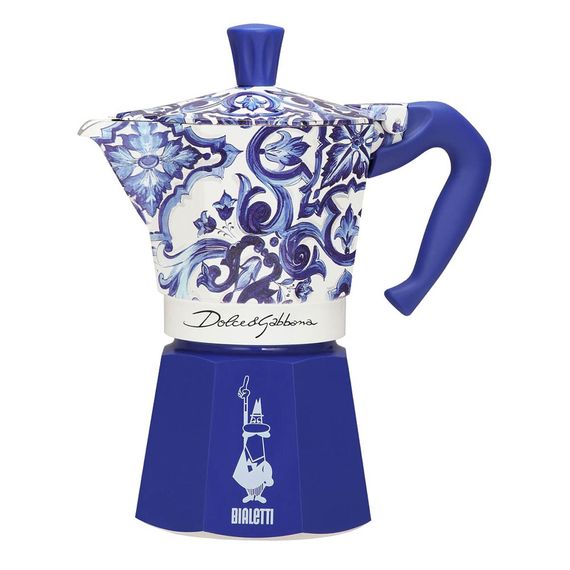 Гейзерная кофеварка Moka Express D&G BLU на 6 чашек, Bialetti