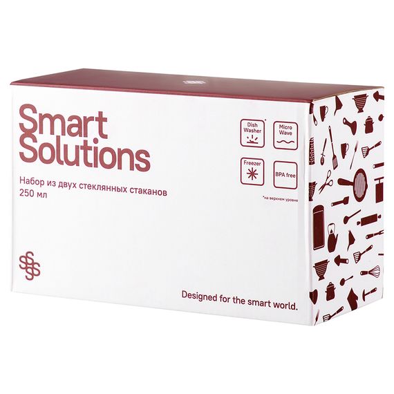 Набор из двух стеклянных стаканов, 250 мл, Smart Solutions, изображение 3