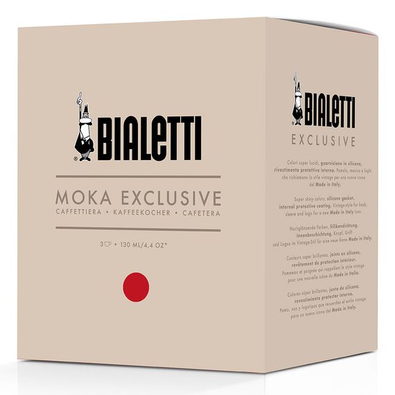 Гейзерная кофеварка MOKA EXPRESS Exclusive на 6 чашек, красная, алюминий, Bialetti, изображение 2